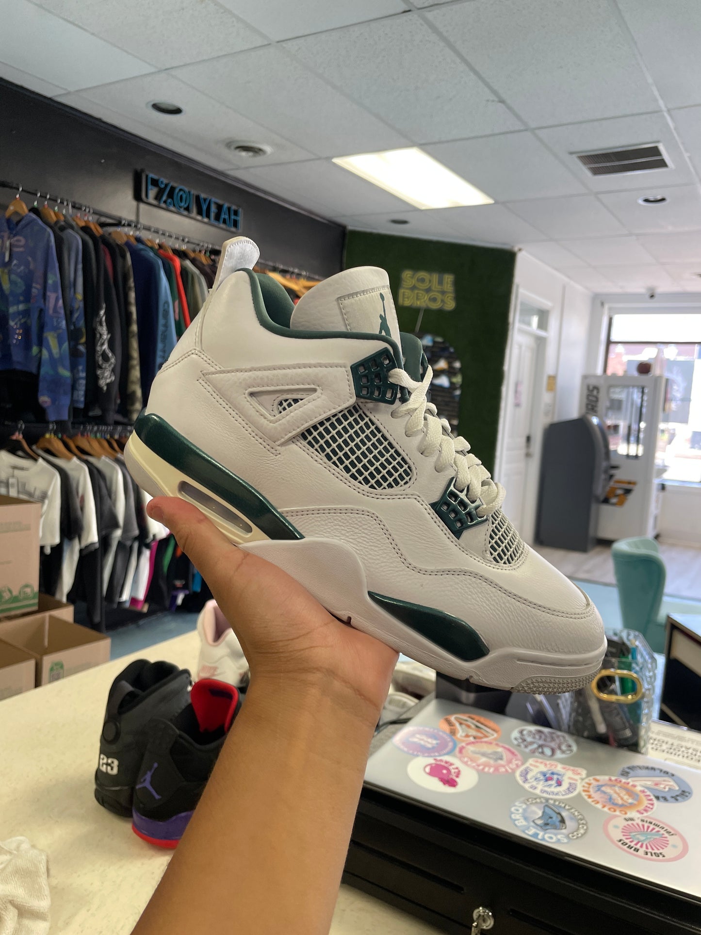 Size10 Jordan 4 Oxidized Green B Grade New/W Box