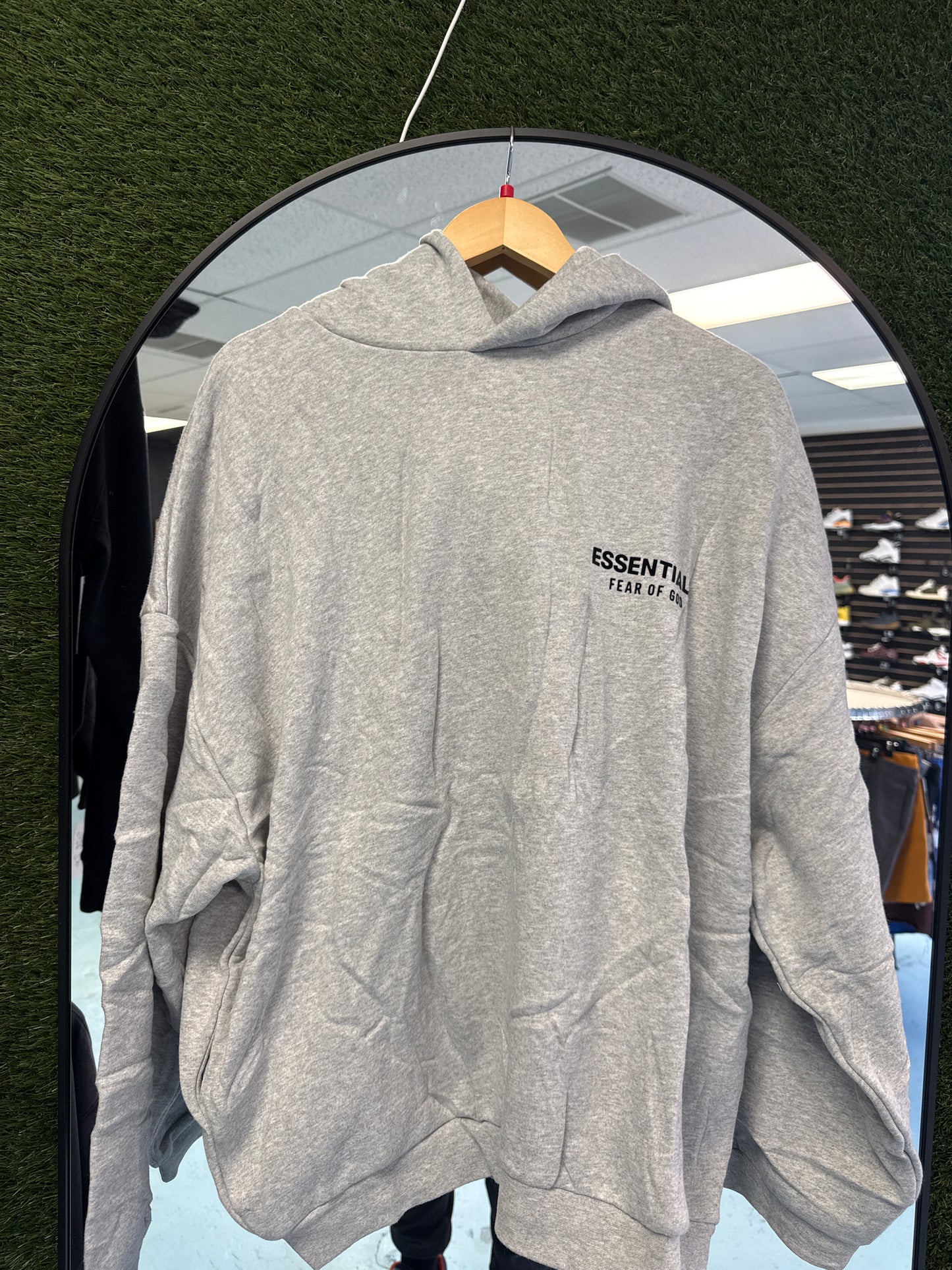 Size Large Essentials Heather Grey Hoodie