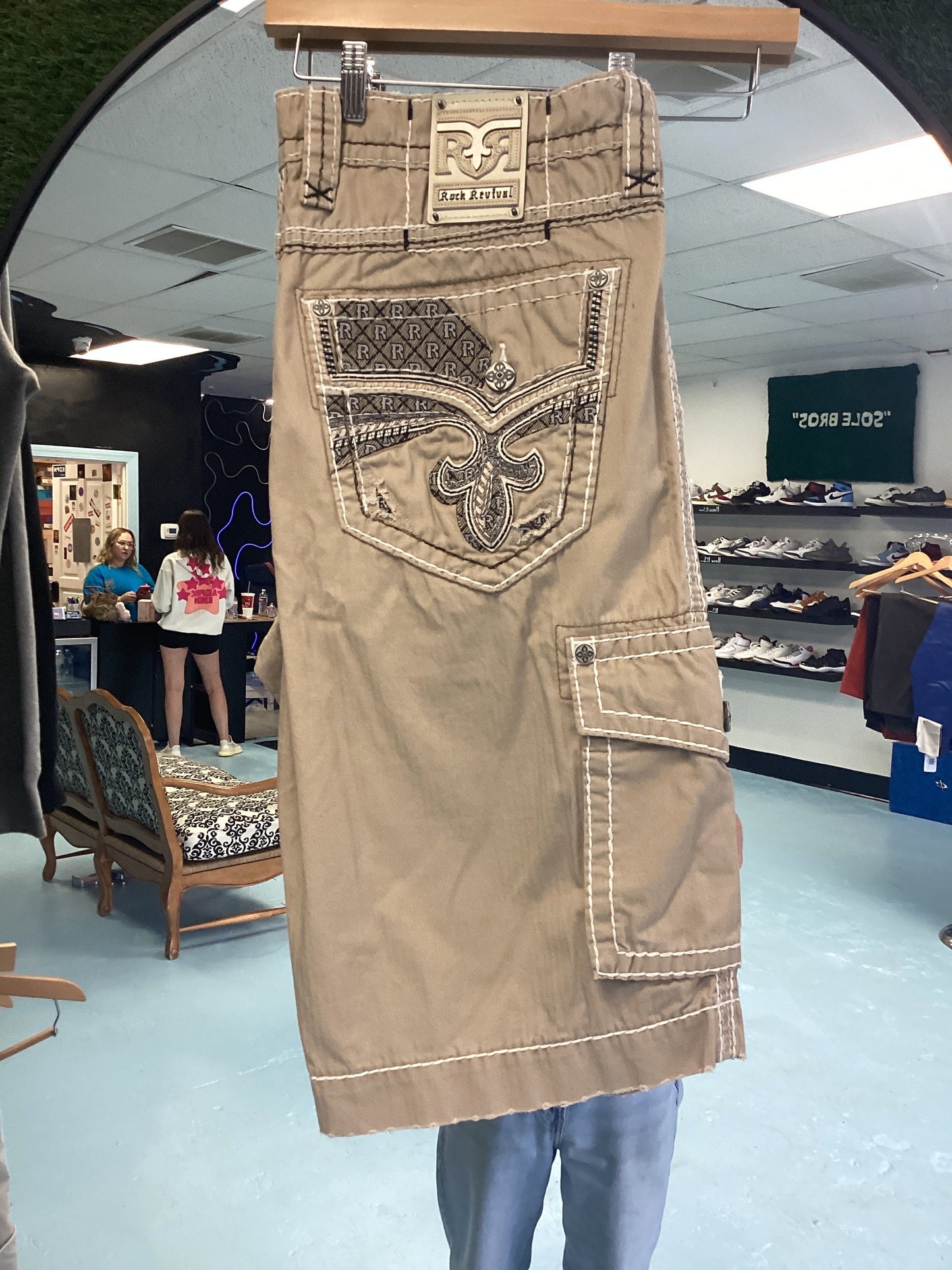 Rock Revival Tan Jorts