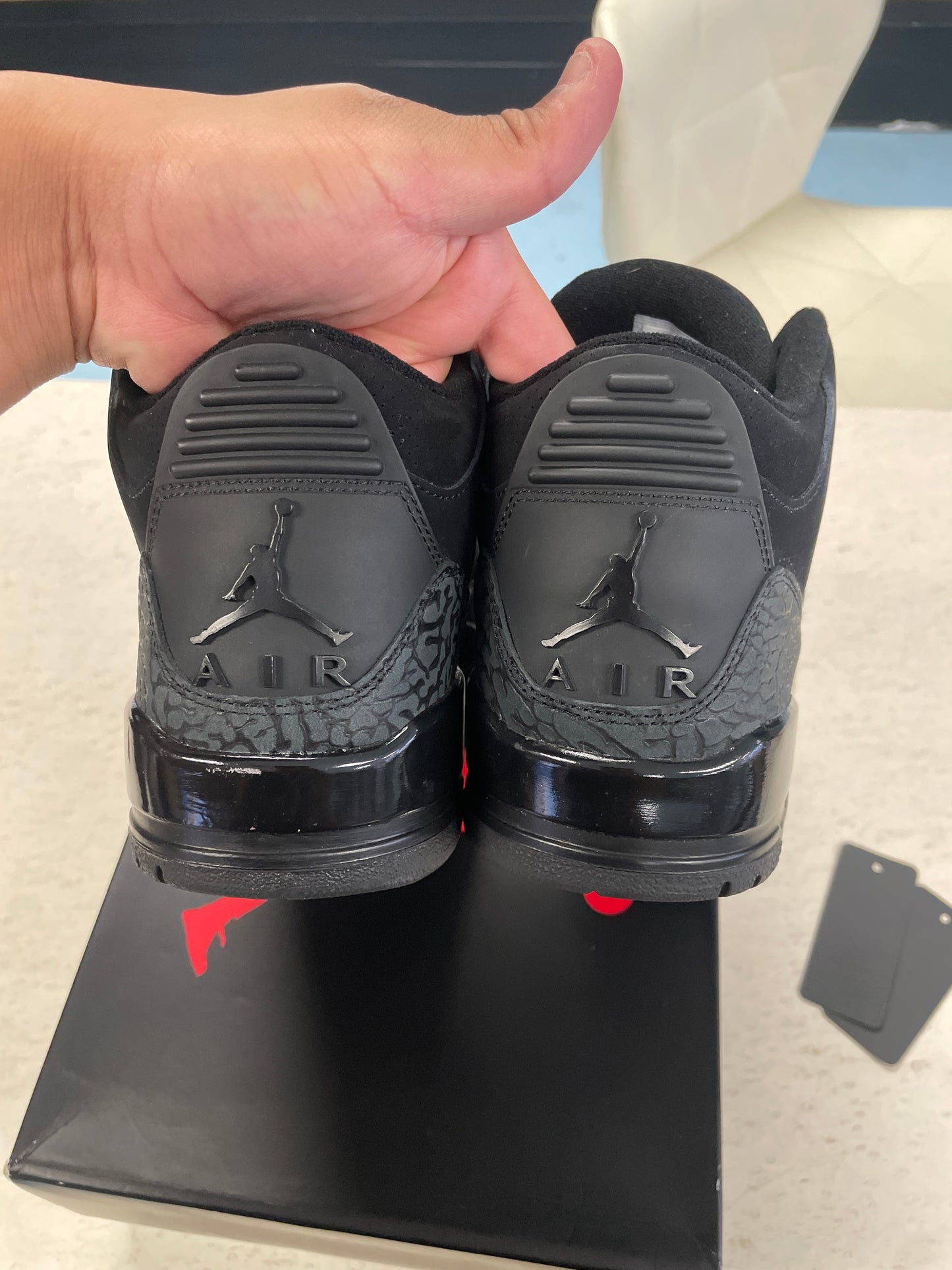 Size9.5 Jordan 3 Black Cat Pre Owned/W Box