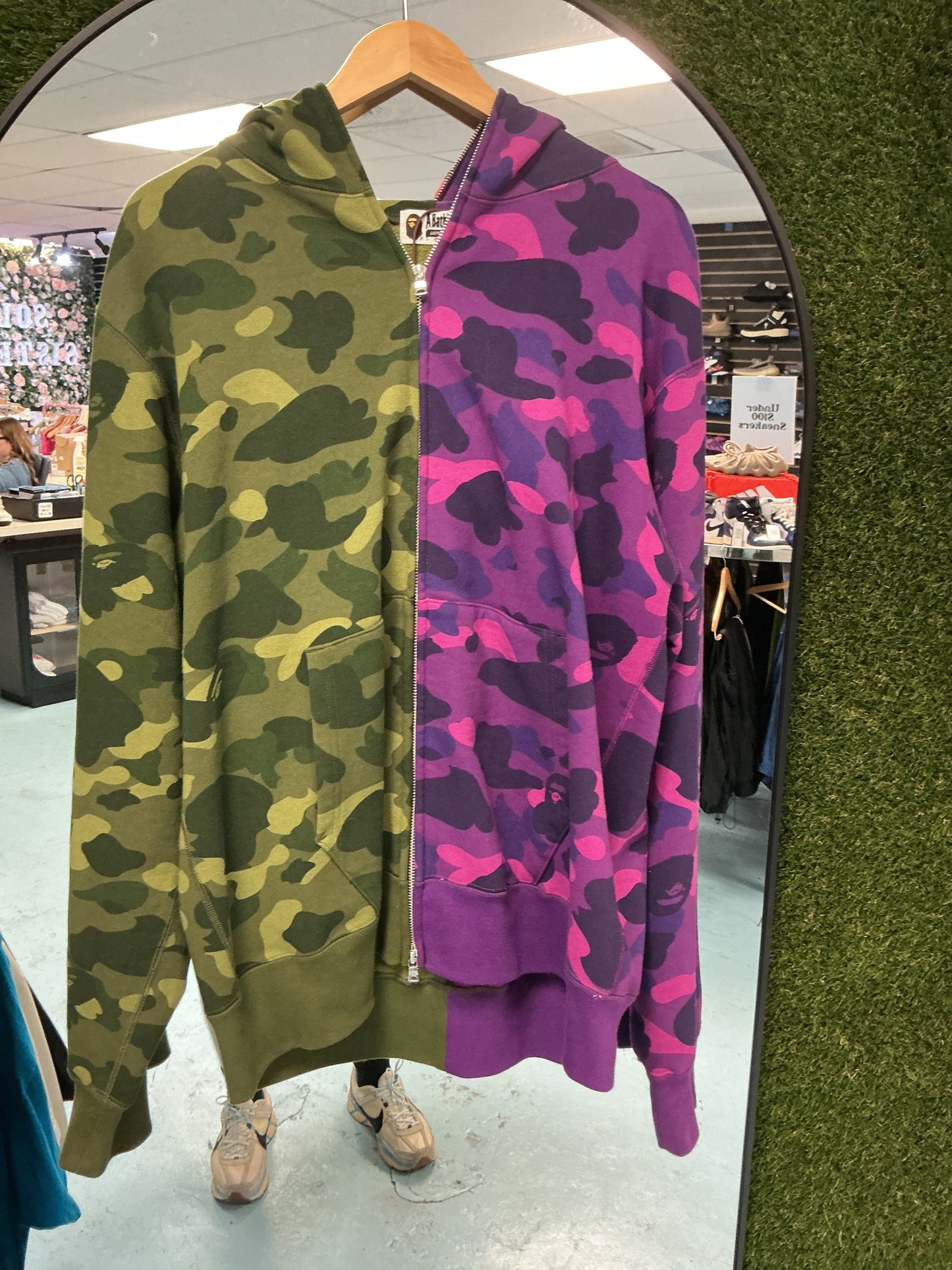 Bape Hoodie Green Camo / Purple Camo