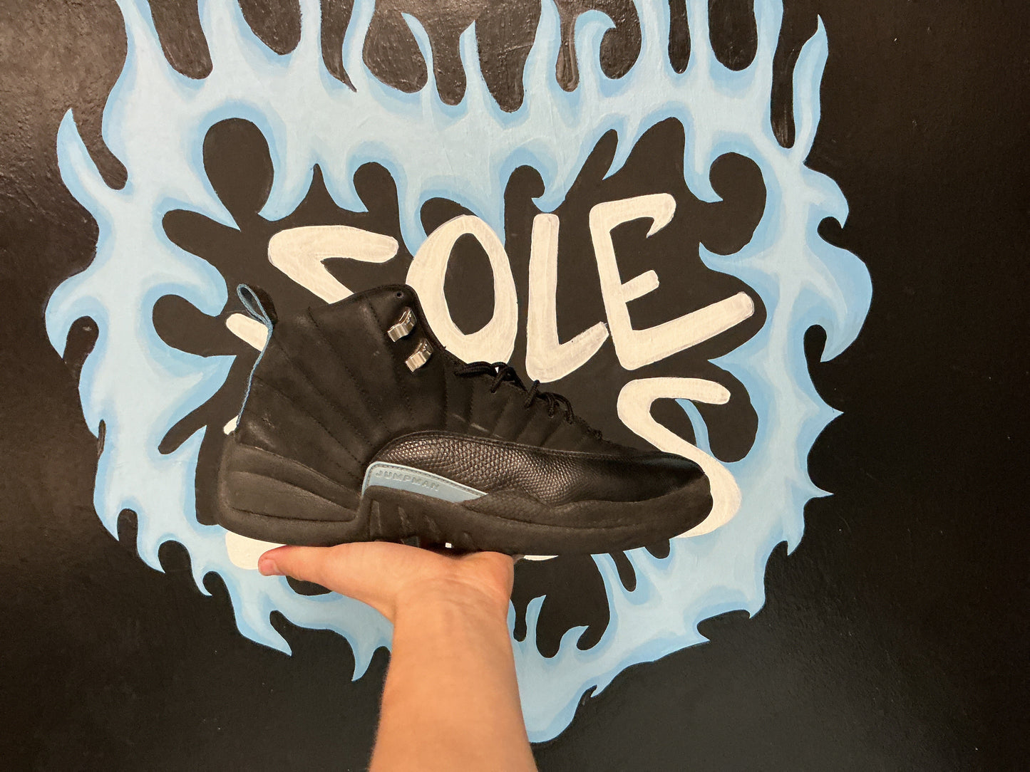 Jordan CMFT Max Air 12 LTR Black University Blue