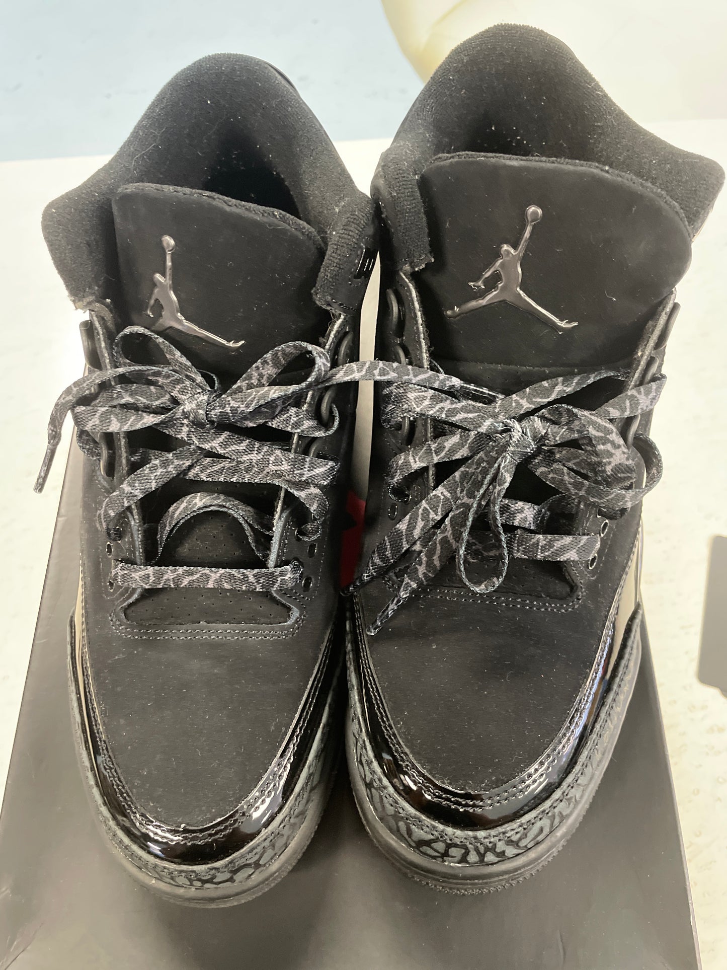 Size9.5 Jordan 3 Black Cat Pre Owned/W Box