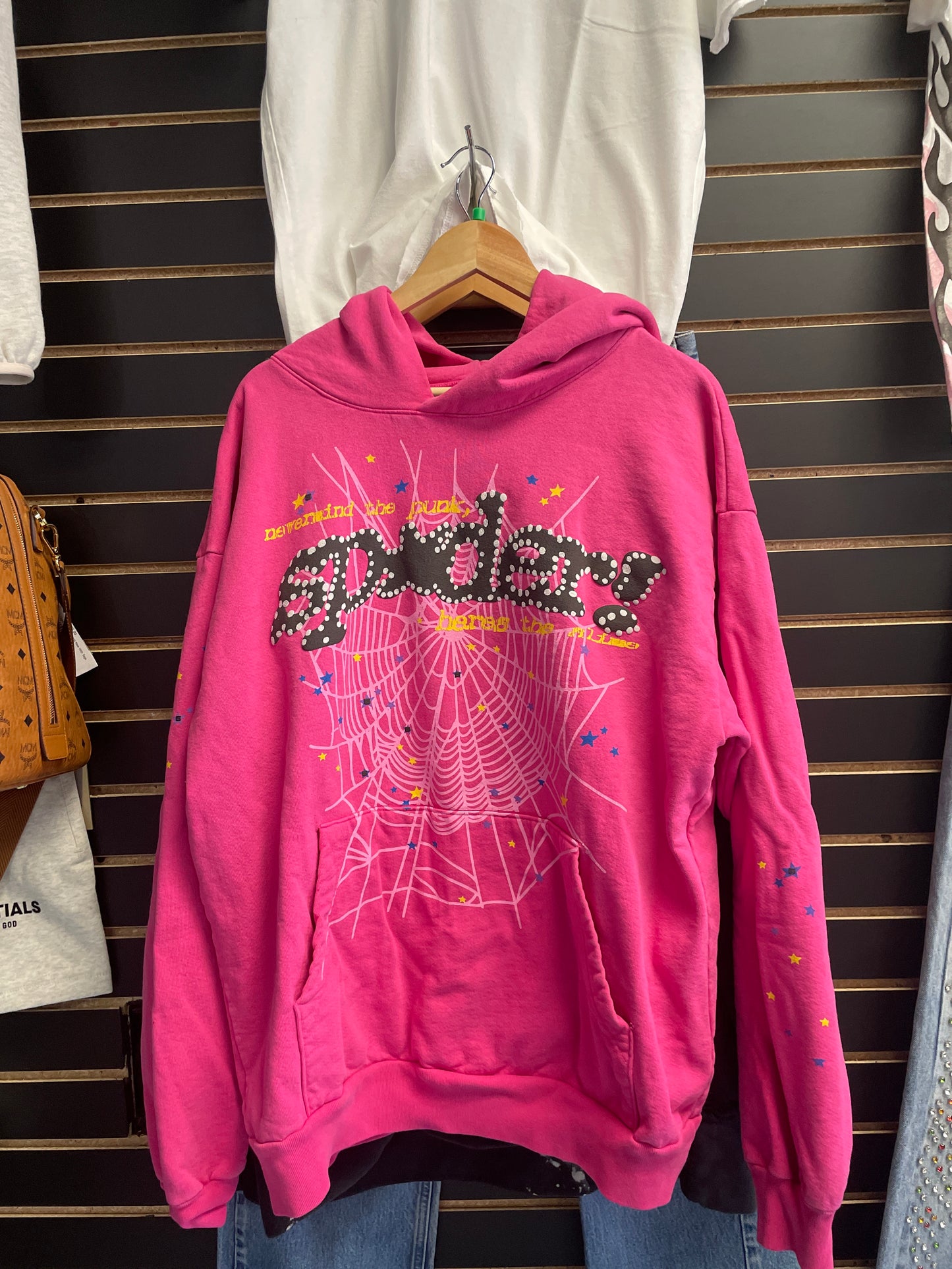 Size X-Large Sp5der Worldwide Pink Hoodie Pre Owned