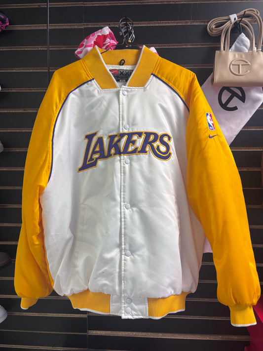 Nike Los Angeles Lakers Jacket Mens XL Yellow White NBA Basketball