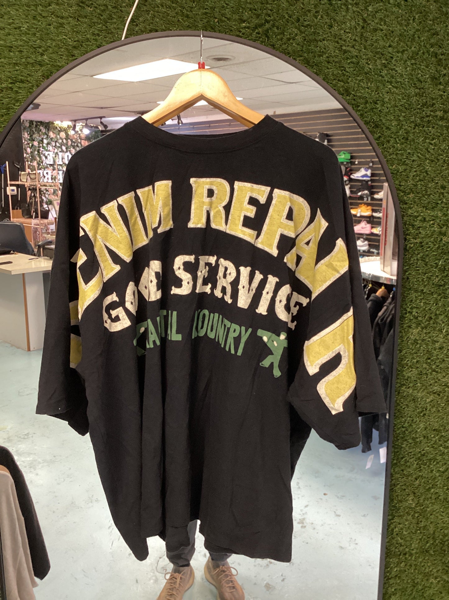 Denim Repair Black Tee