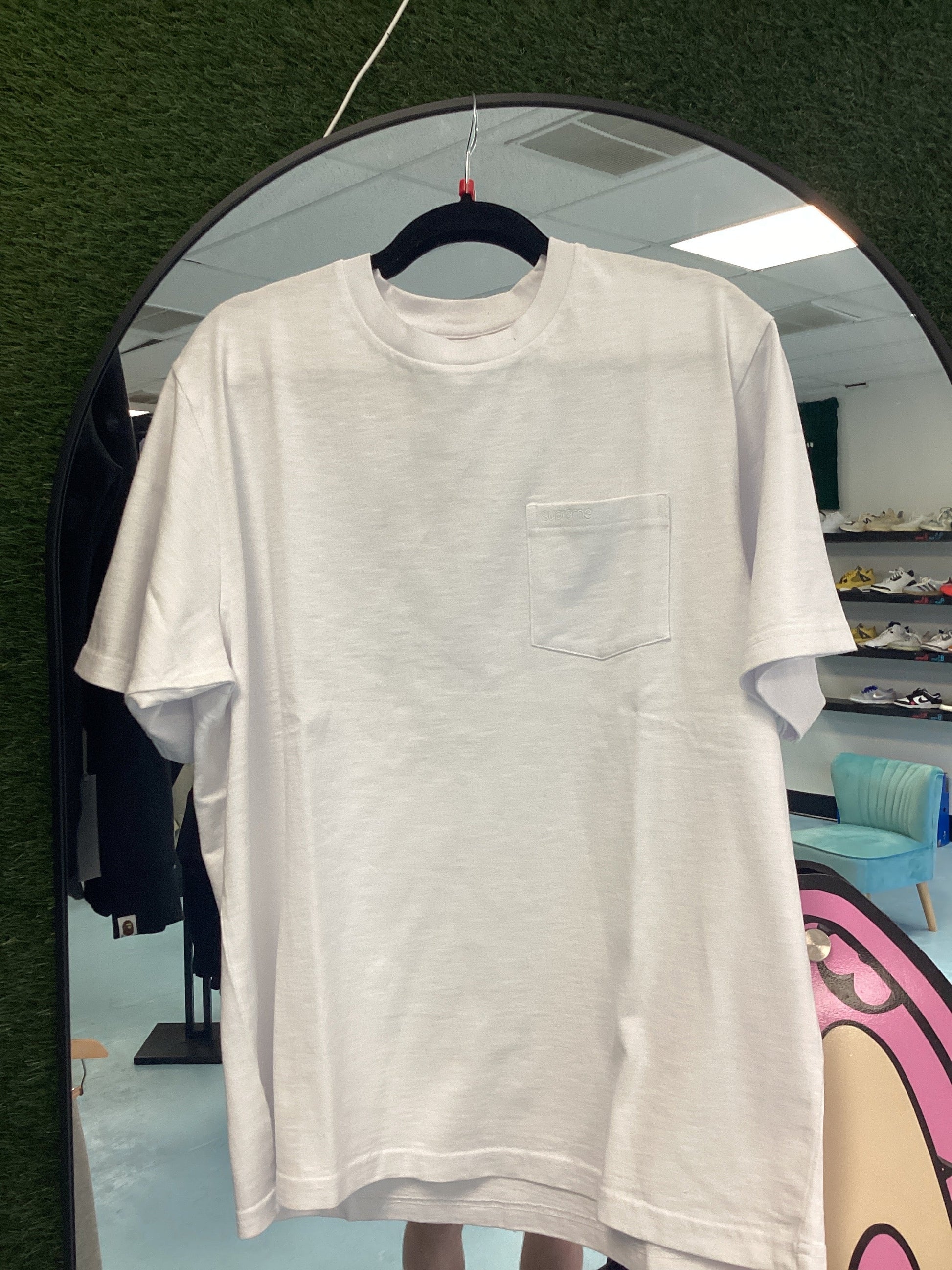 White Supreme Pocket Tee With Packaging