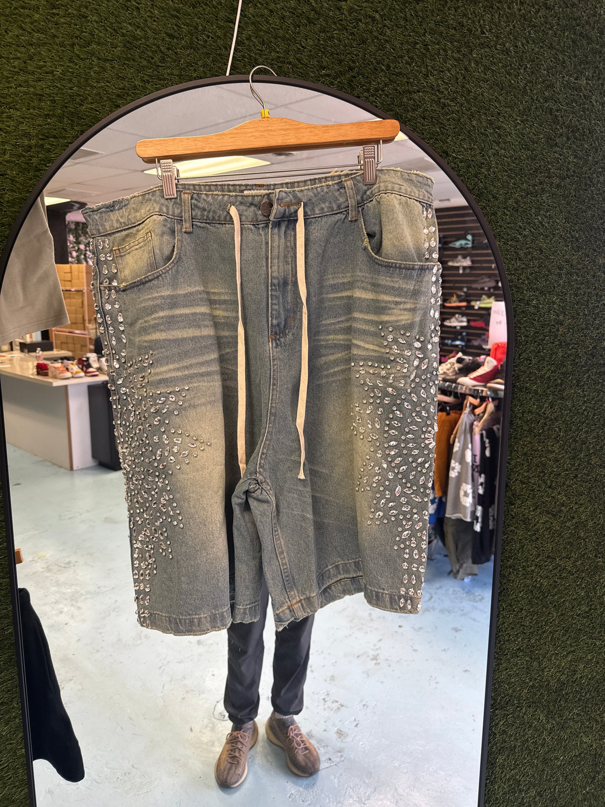 Vale Rhinestone Jean Shorts