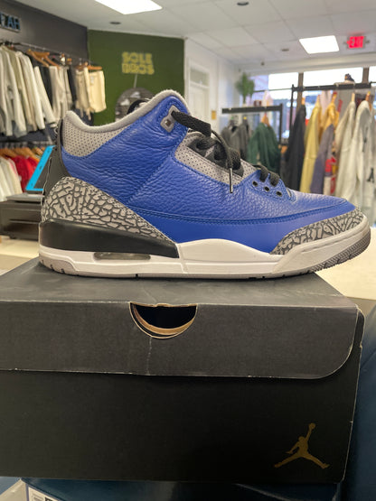 Size10 Jordan 3 Varsity Blue Pre Owned/W Rep Box