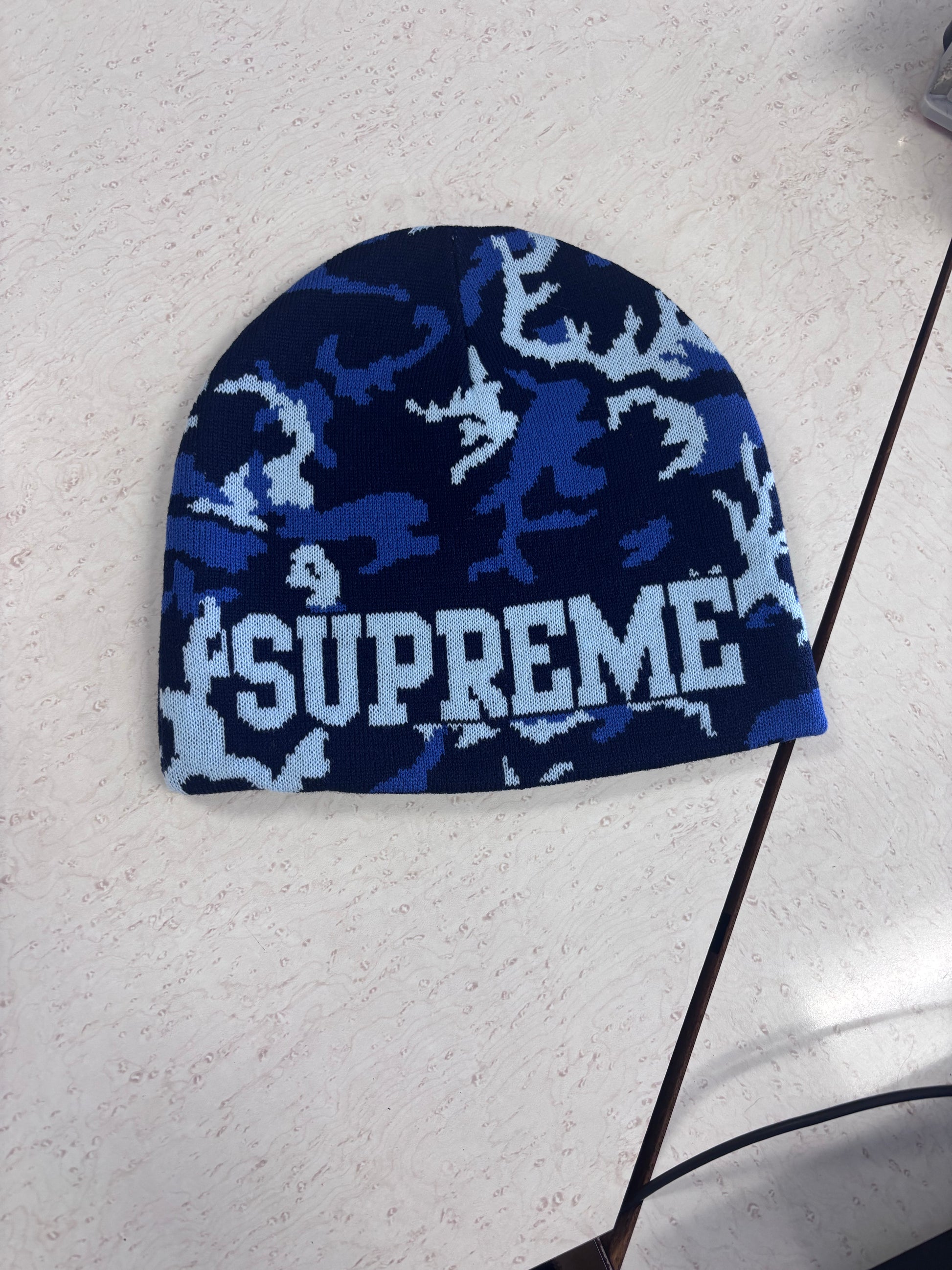 Supreme Reversible Beanie Blue Camo