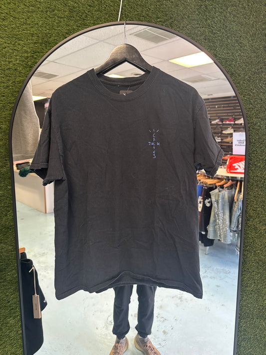 Size Medium Black Travis Scott Astronomical Tour T-Shirt Pre-Owned
