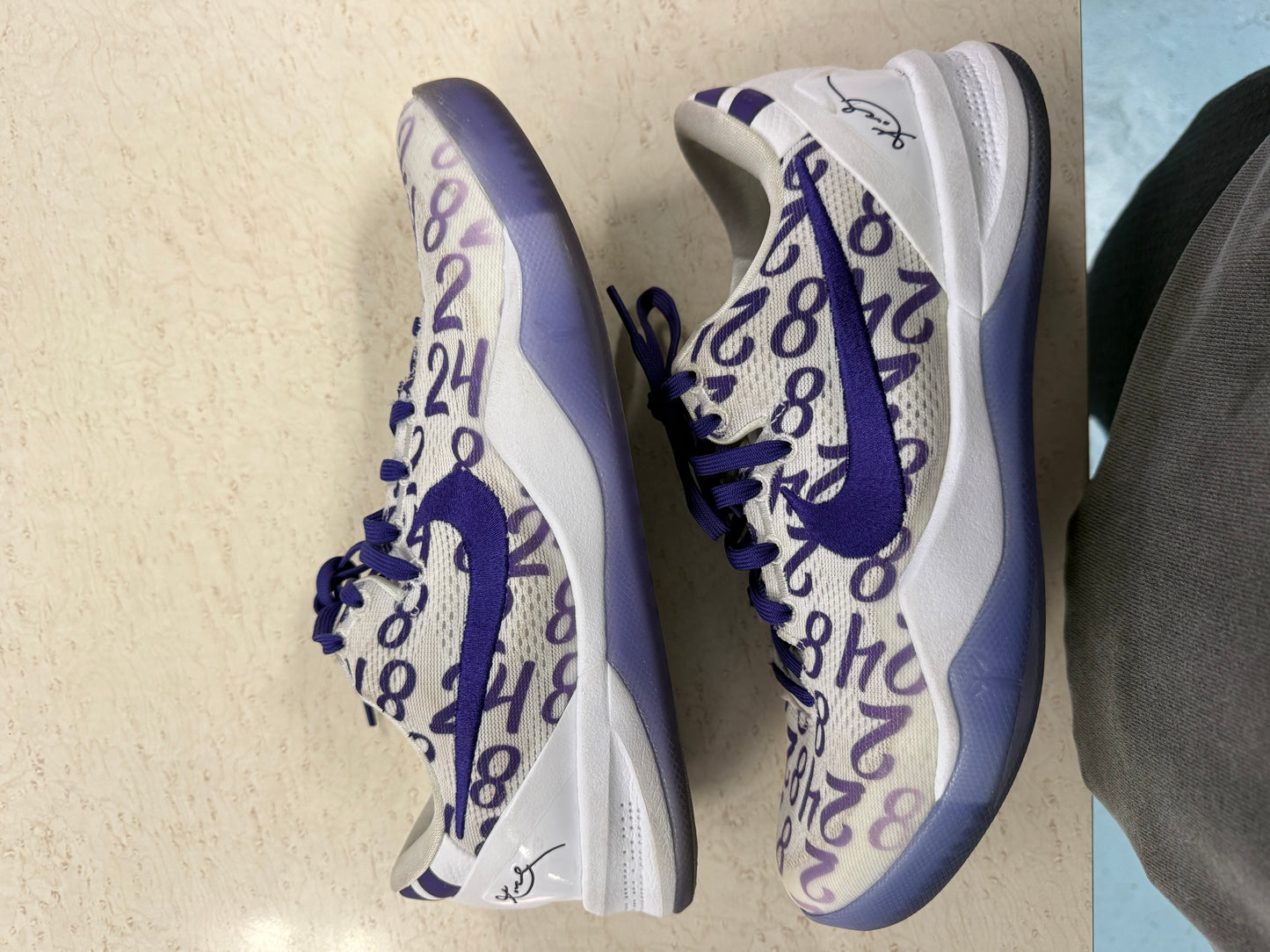 Size9 Kobe 8 Purple/White Pre Owned Og None