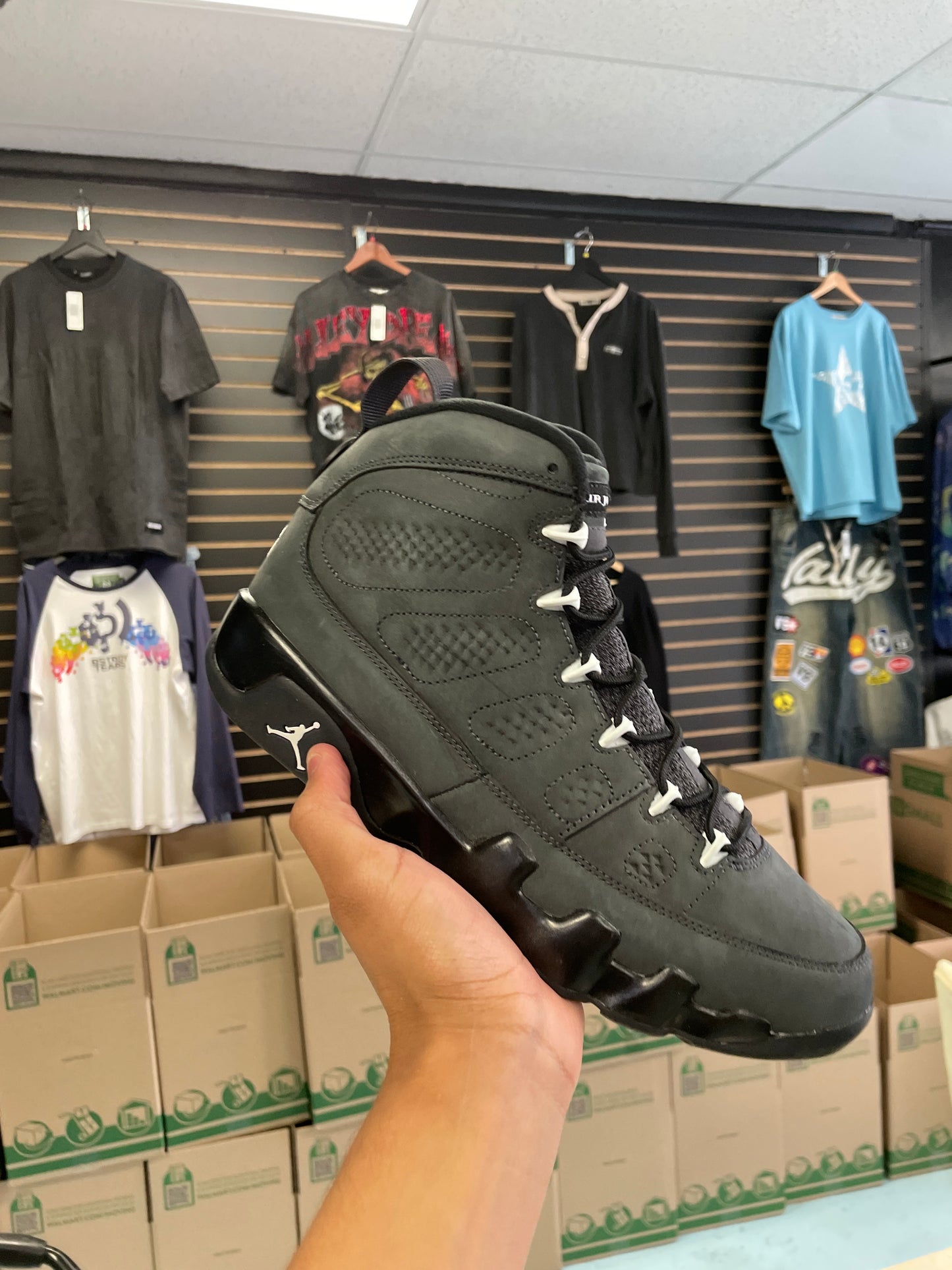 Size10 Jordan 9 Anthracite Worn1X/W Box