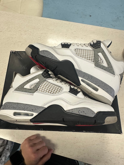 Size10 Jordan 4 White Cement Pre Owned With Box