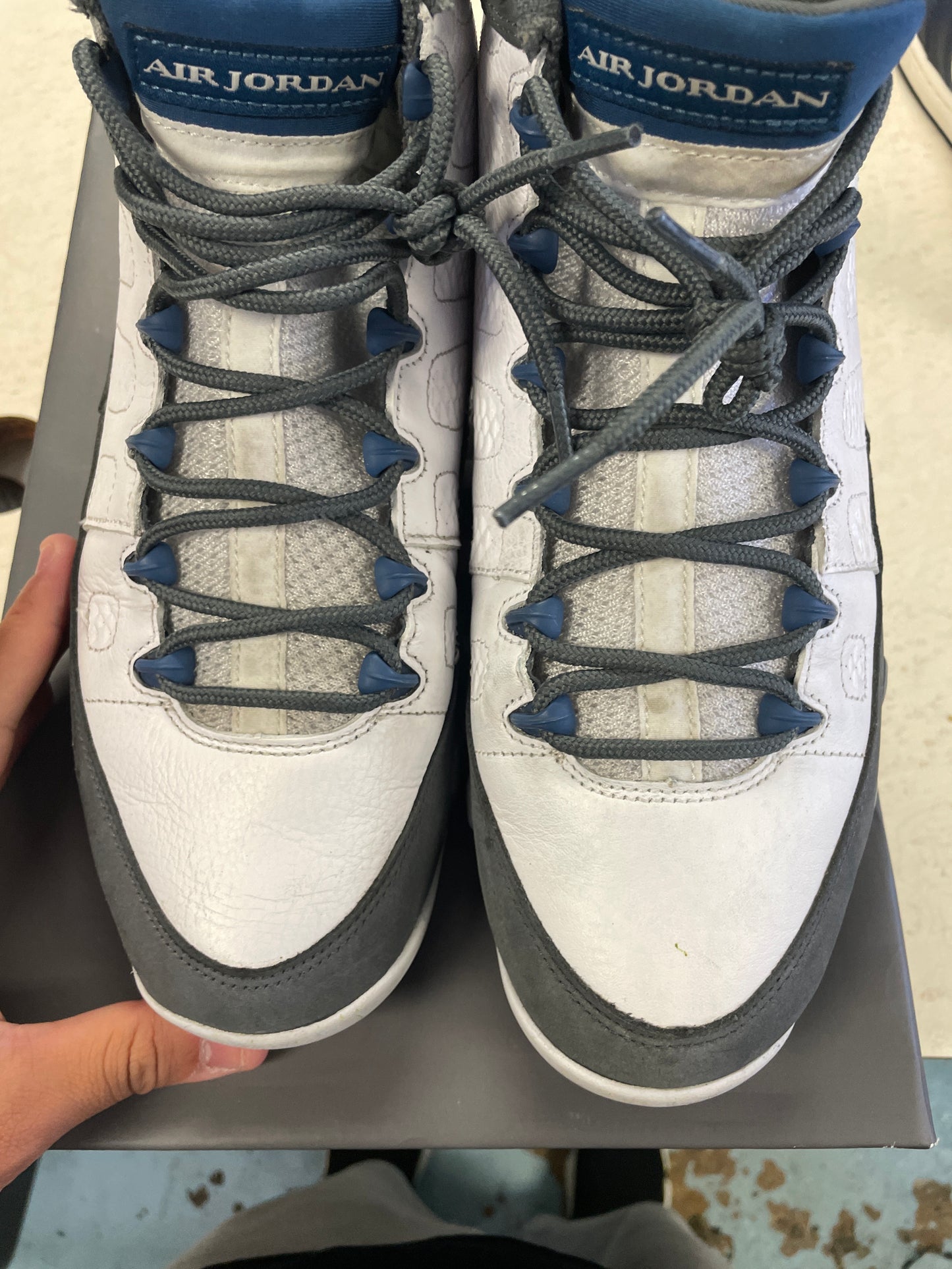 Size10 Jordan 9 Flint Grey French Blue Pre Owned/W Box