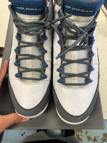 Size10 Jordan 9 Flint Grey French Blue Pre Owned/W Box