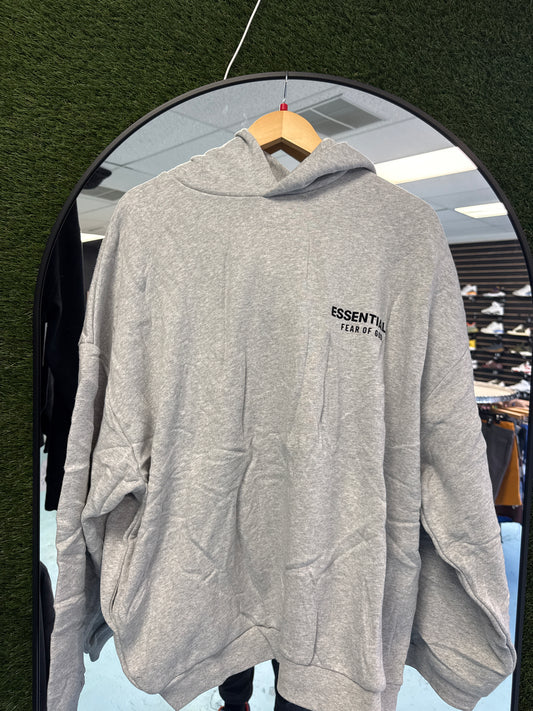 Size Large Essentials Heather Grey Hoodie