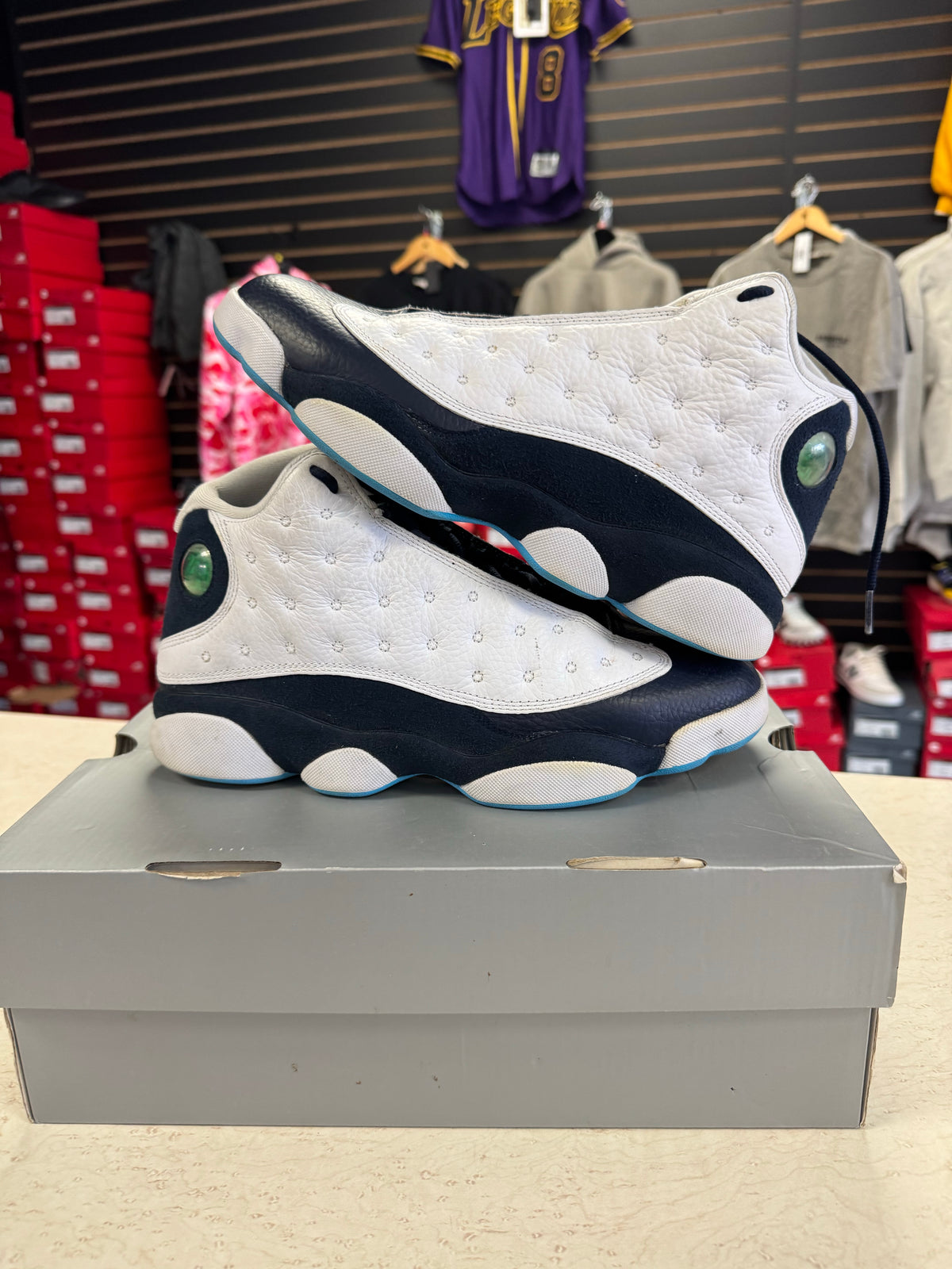 Jordan 13 Retro Obsidian Powder Blue White