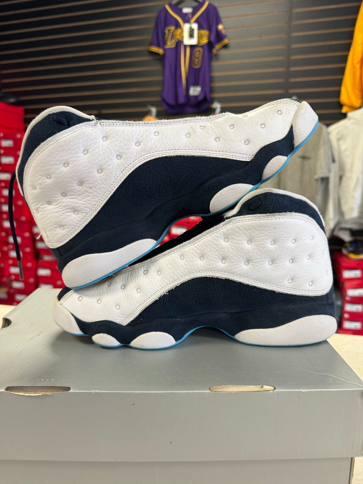 Jordan 13 Retro Obsidian Powder Blue White