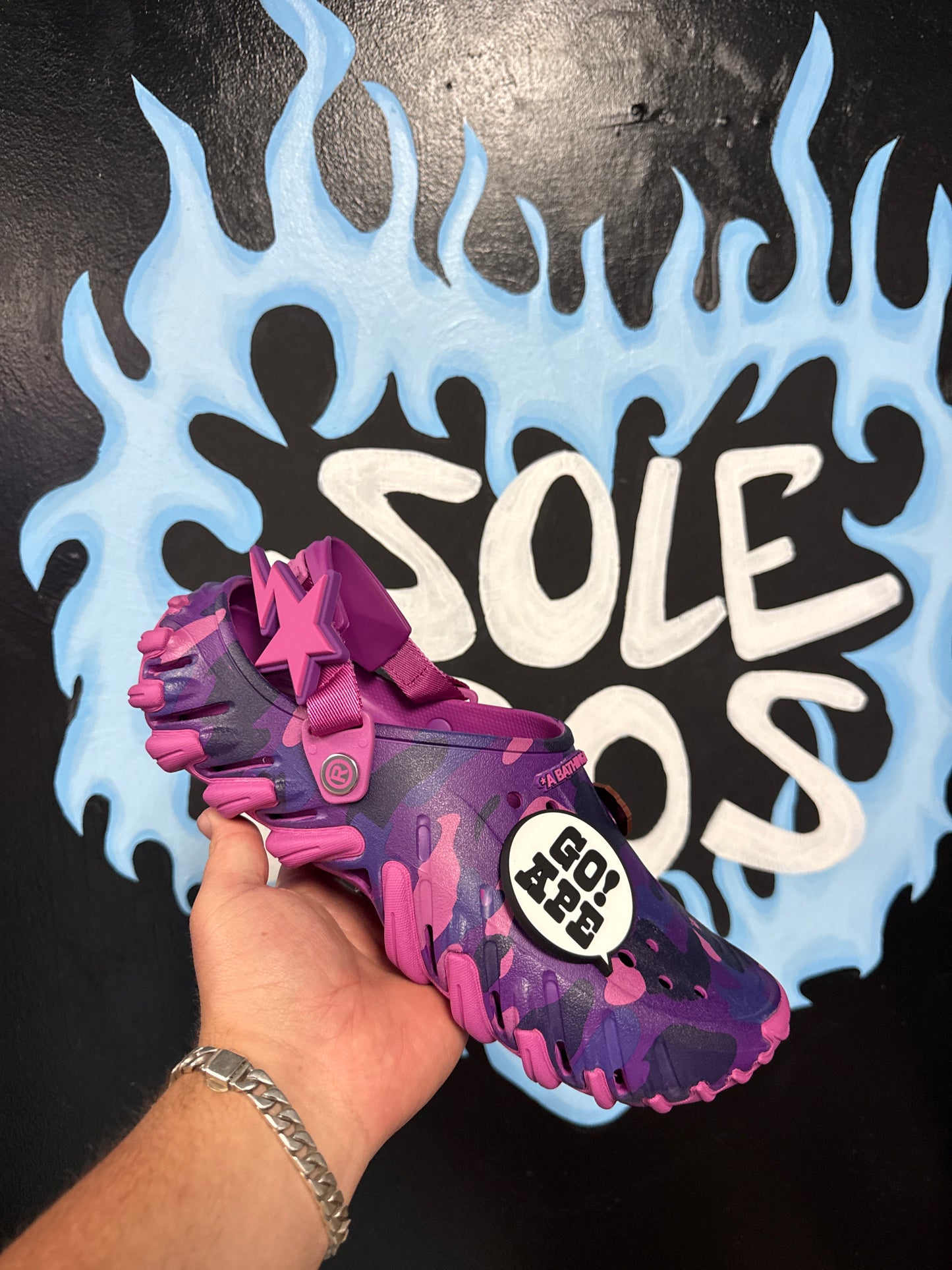 Size12 Bape Ecco Crocs Purple Camo DS Og All