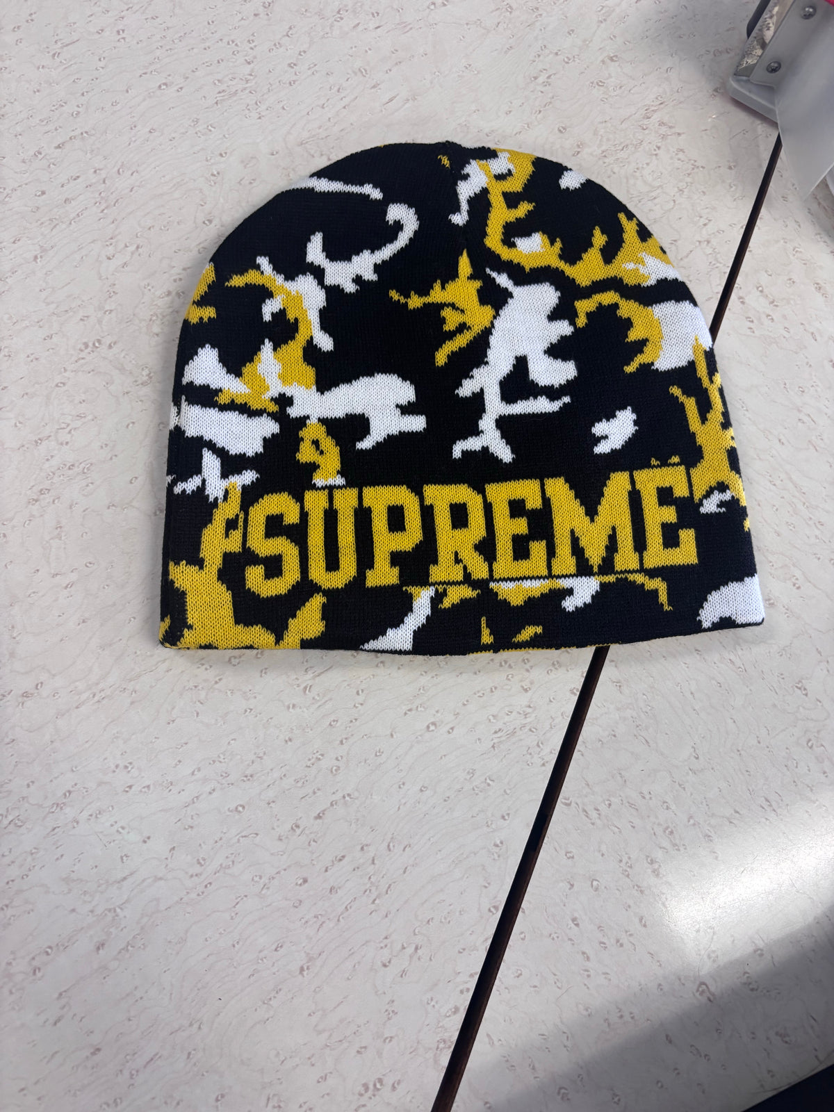 Supreme Reversible Camo Beanie Yellow