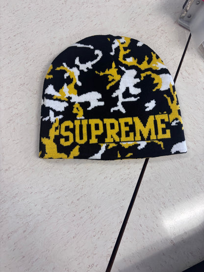 Supreme Reversible Camo Beanie Yellow