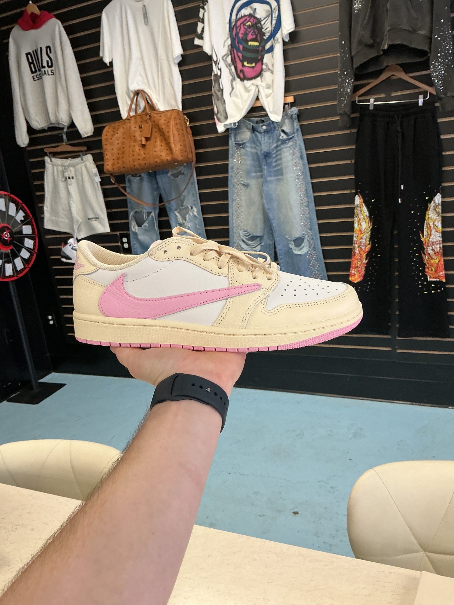 Size9 Jordan 1 Low Travis Scott Shy Pink DS OG All