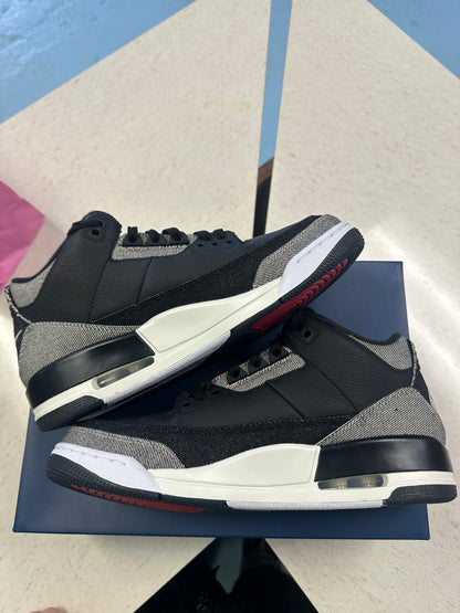 Size9.5 Jordan 3 Levi’s Black Worn 1x OG All