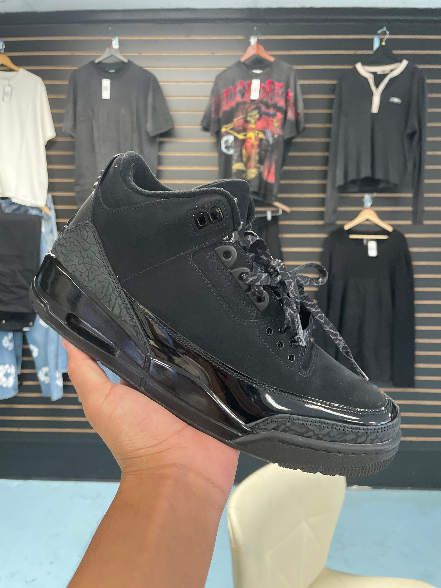 Size9.5 Jordan 3 Black Cat Pre Owned/W Box