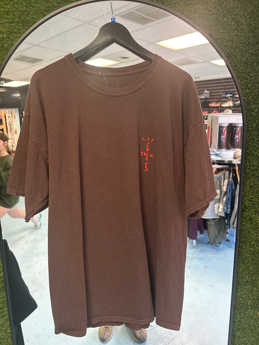 Size 2XL Brown Travis Scott Cactus Jack Tee Shirt Pre-Owned