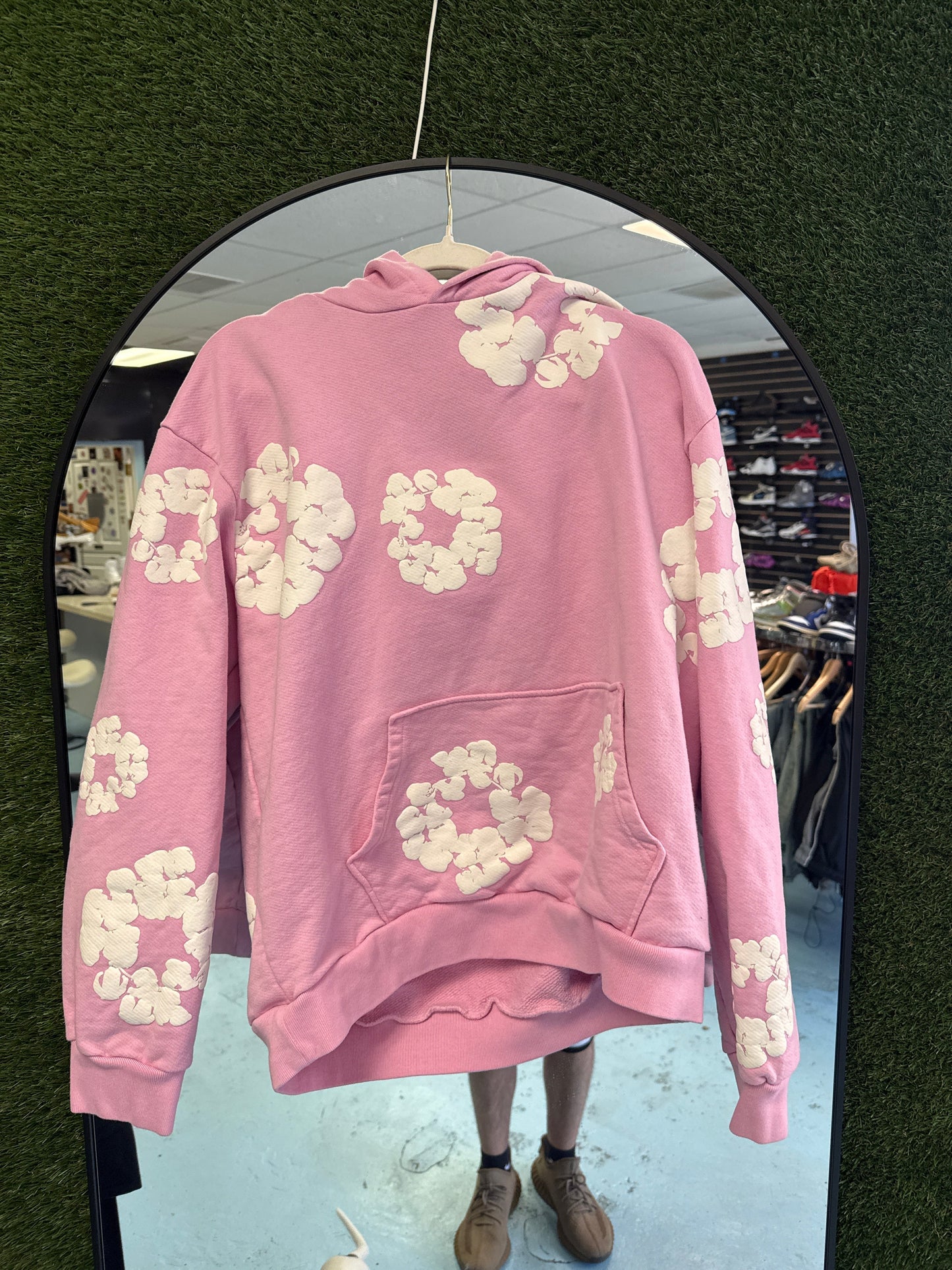 Pink Denim Tear Hoodie