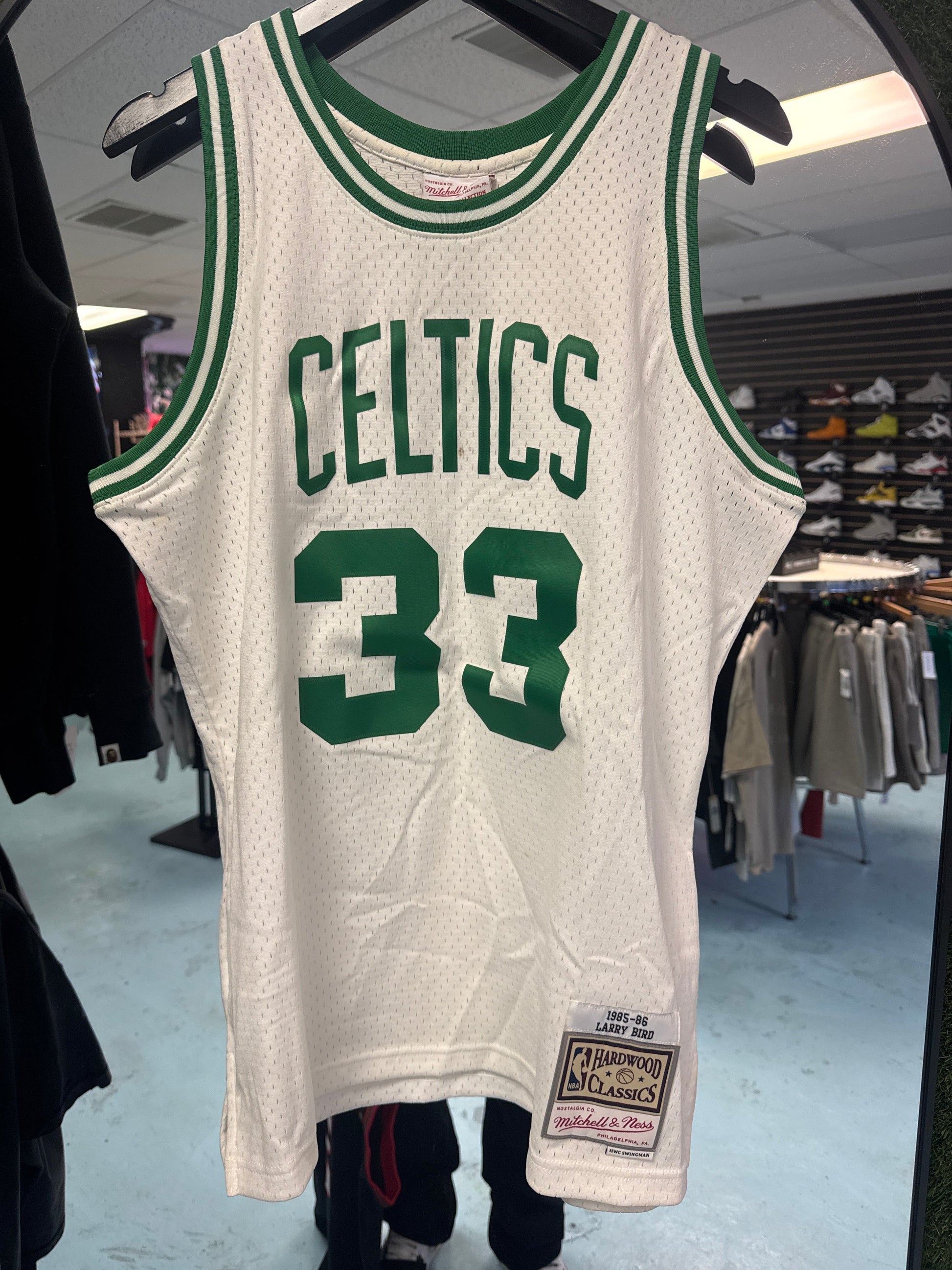 White Mitchell and Ness Bird Jersey