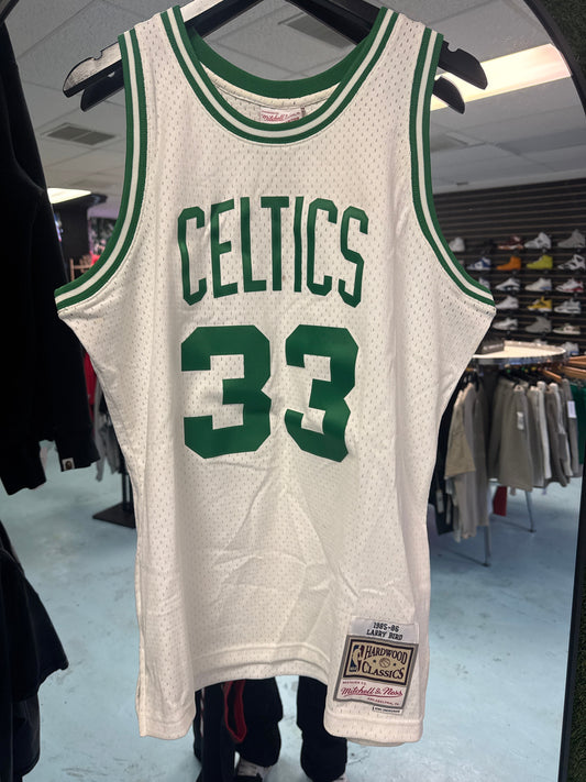 White Mitchell and Ness Bird Jersey