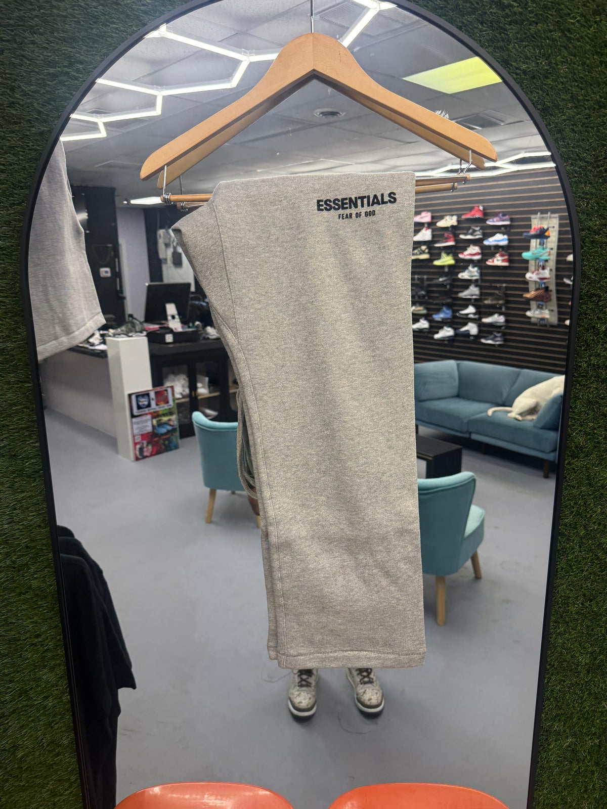 Essentials Dark Oatmeal Sweat Pants No Cuff