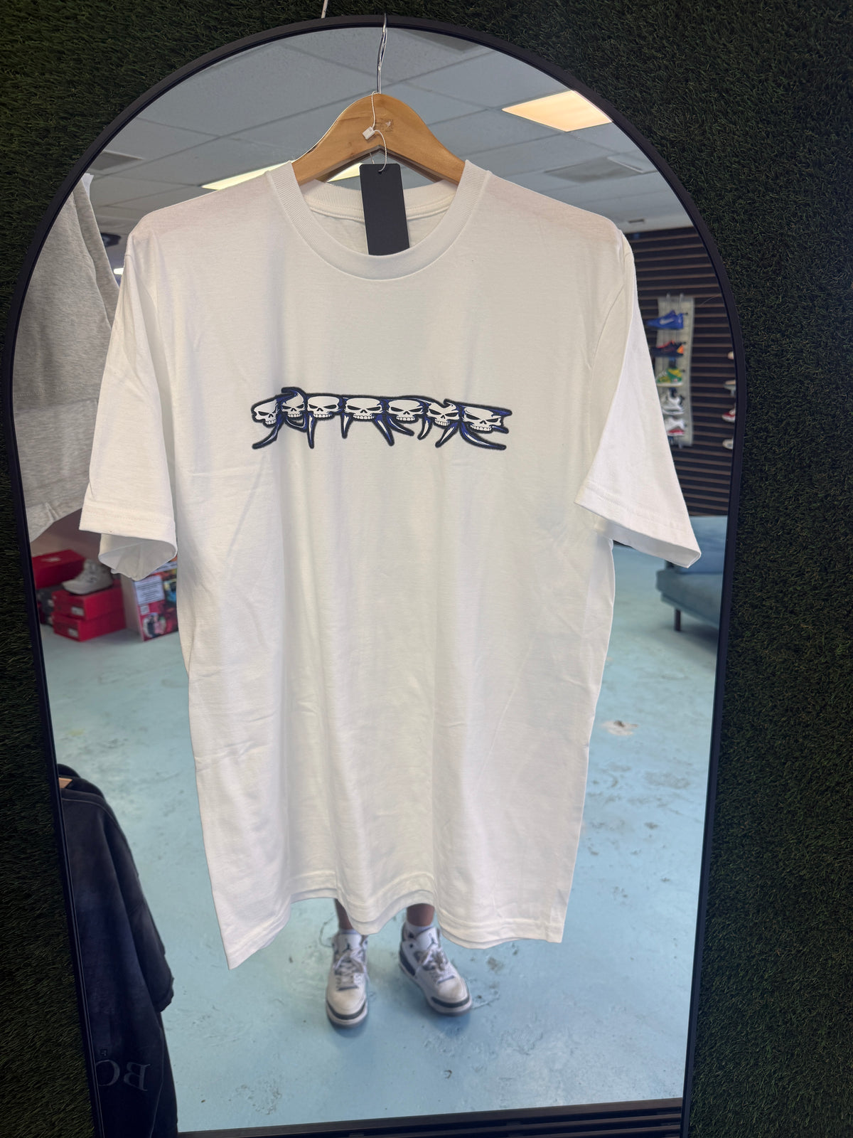 Supreme White Skull Spellout Tee