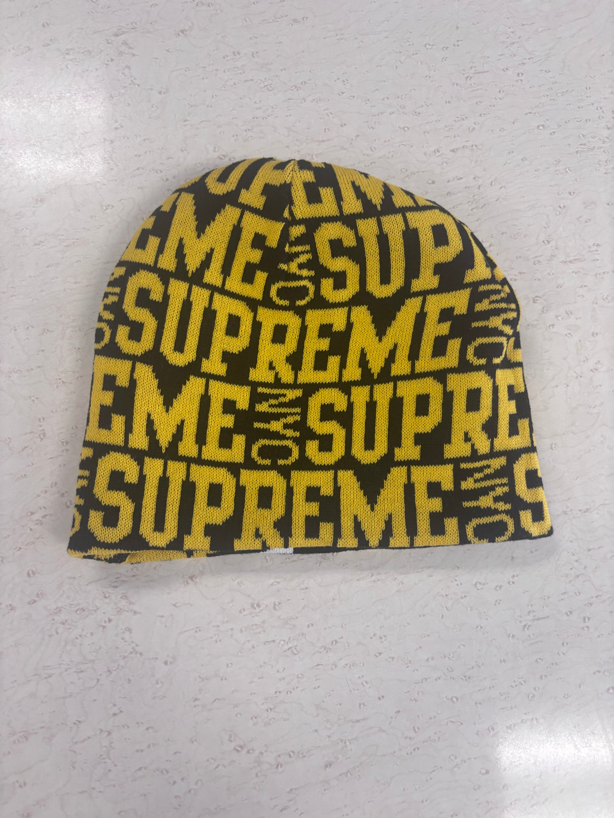 Supreme Reversible Camo Beanie Yellow